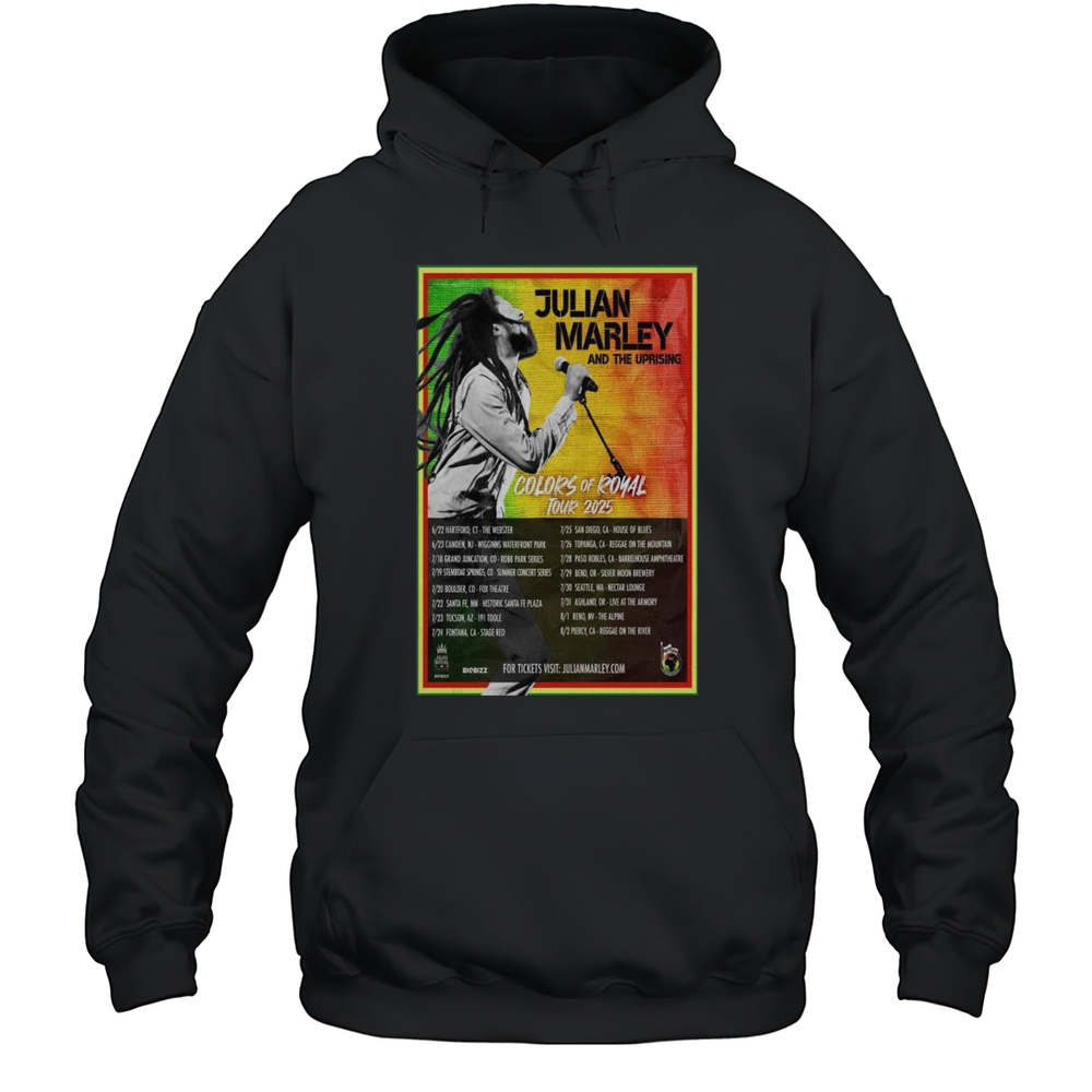 Julian Marley And The Uprising Colors Of Royal Tour 2025 T-shirt Unisex Hoodie