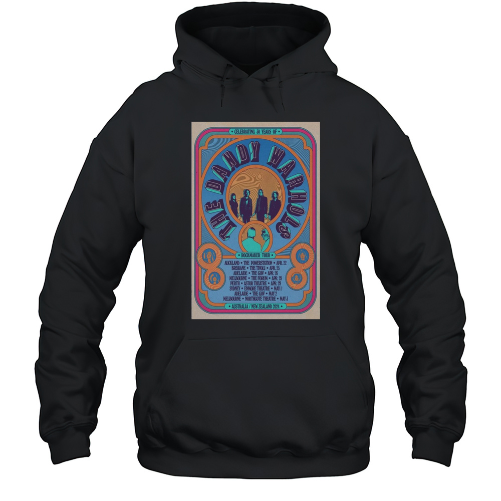The Dandy Warhols Celebrating 30 Years Of Tour 2025 Rockmaker Tour Australia New Zealand T-shirt Unisex Hoodie