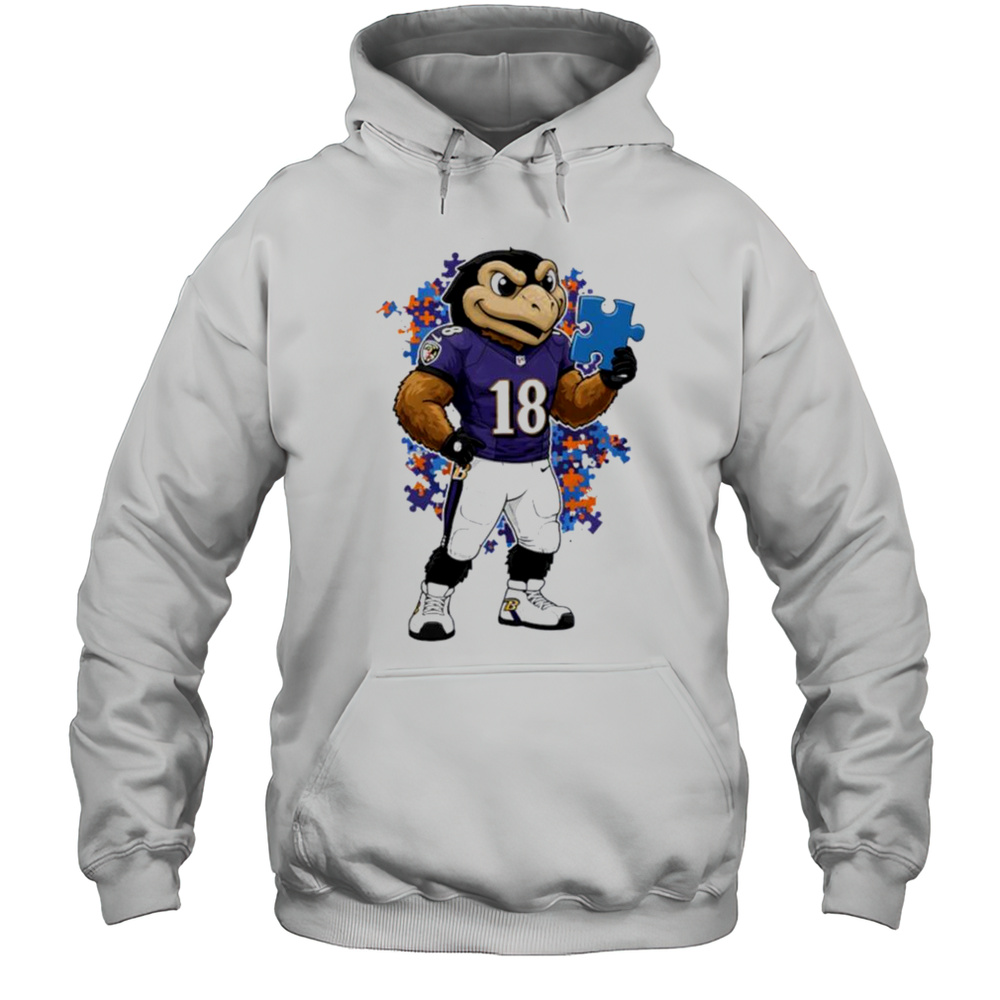 Autism Awareness Baltimore Ravens Mascot 2025 Shirt Unisex Hoodie
