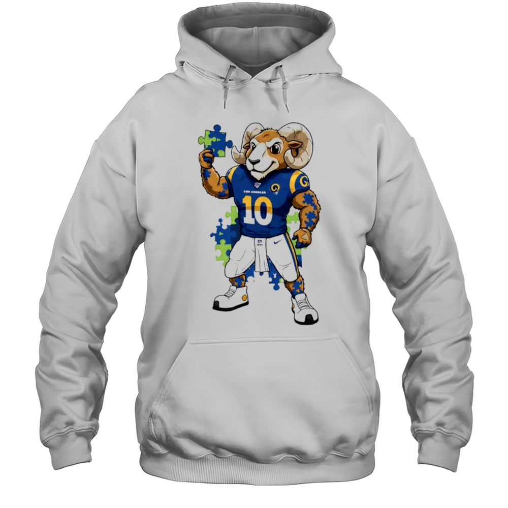 Autism Awareness Los Angeles Rams Mascot 2025 Shirt Unisex Hoodie