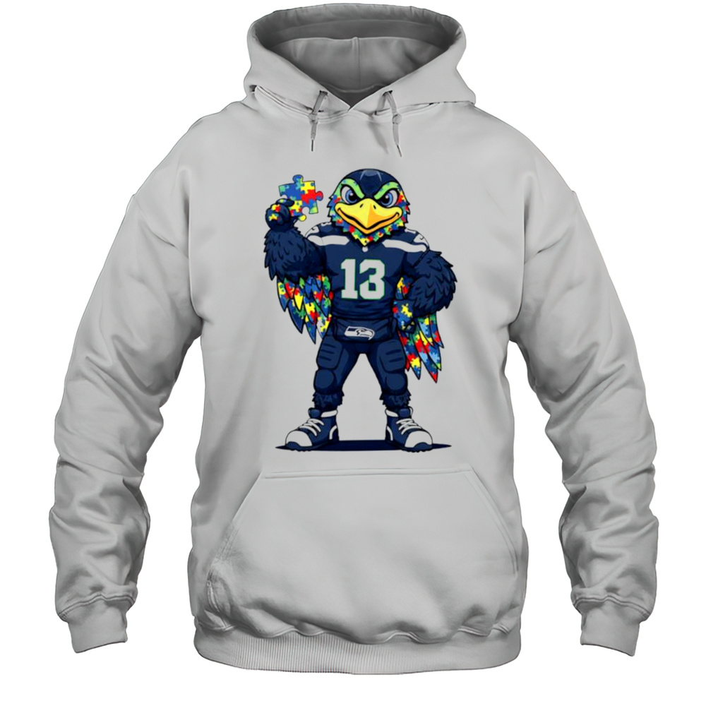 Autism Awareness Seattle Seahawks Mascot 2025 Shirt Unisex Hoodie