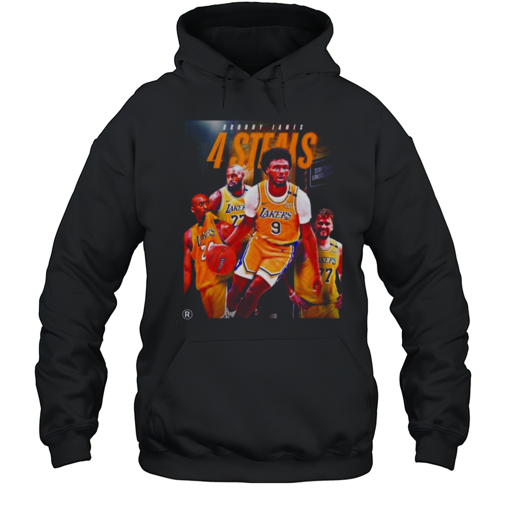 Bronny James Los Angeles Lakers 4 Steals Shirt Unisex Hoodie