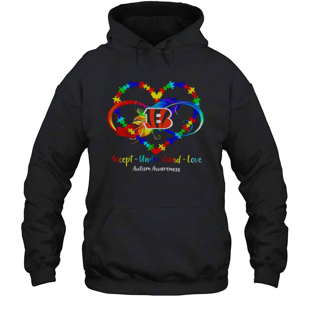 Cincinnati Bengals Accept Understand Love Autism Awareness 2025 Shirt Unisex Hoodie