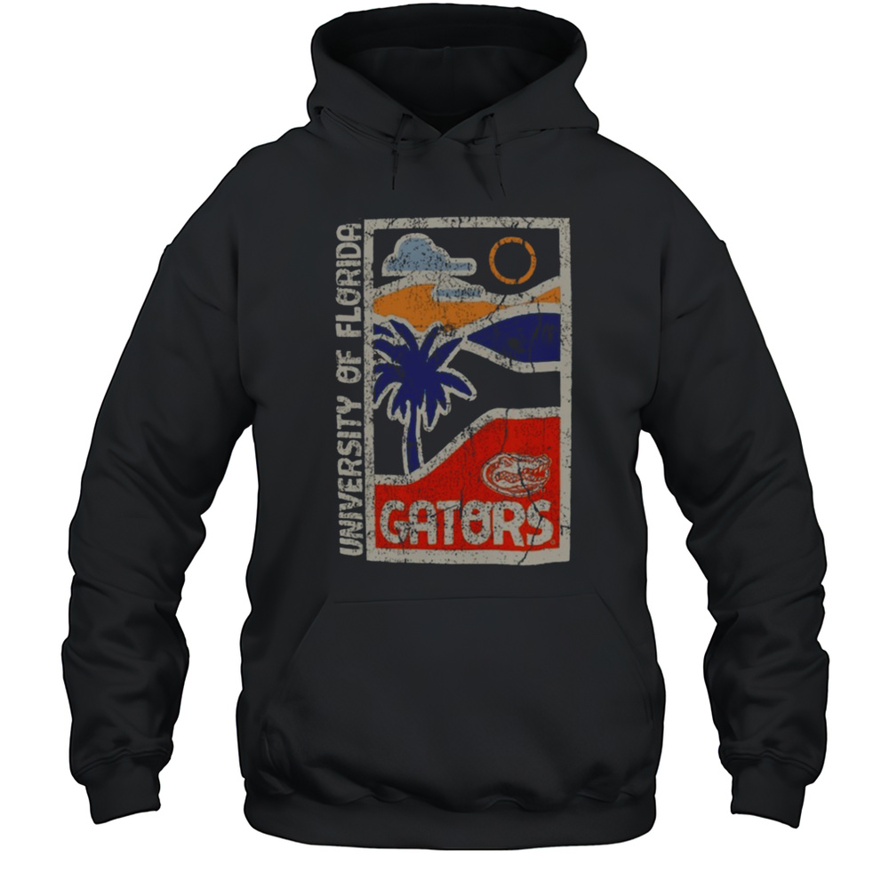 Graphite Florida Gators Comfort Minimal Vista Distressed T Shirt Unisex Hoodie