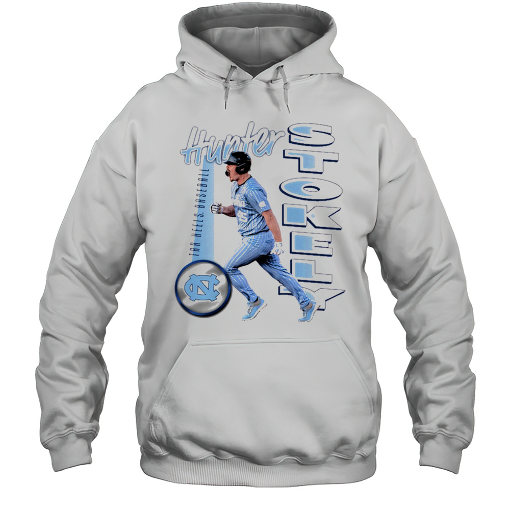 Hunter Stokely Illustrated North Carolina Tar Heels Baseball Portrait NCAA Division I T-shirt Unisex Hoodie