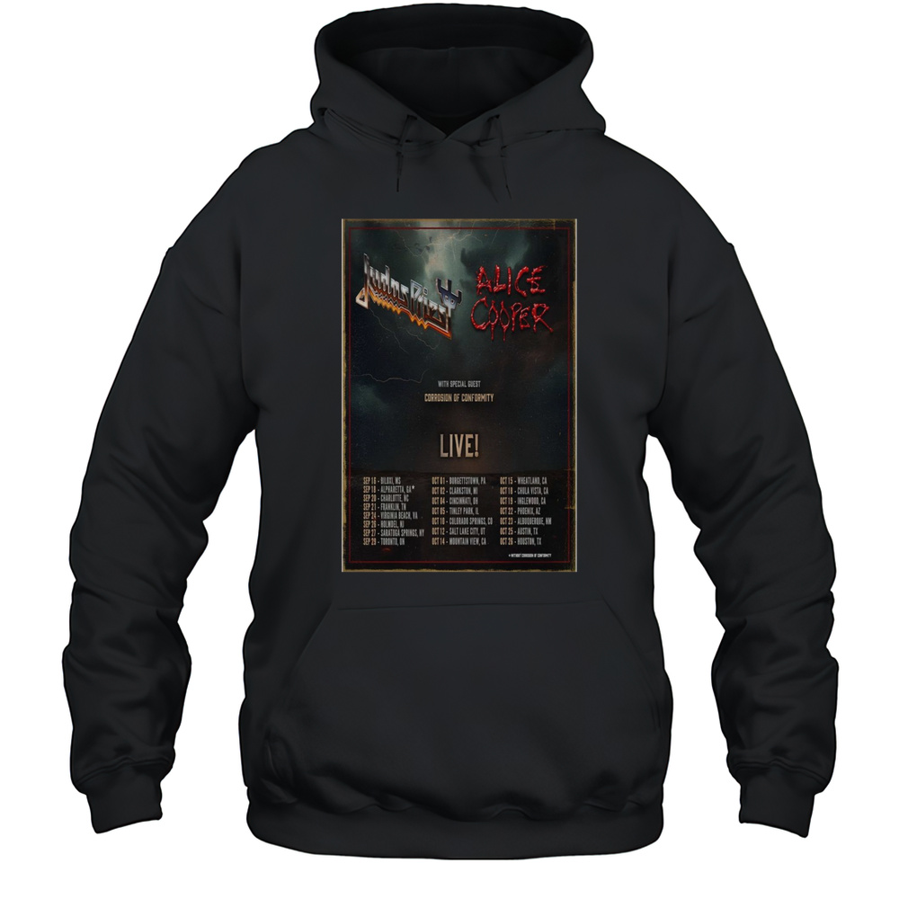 Judas Priest And Alice Cooper North America Tour 2025 With Special Guest Corrosion Of Conformity T-shirt Unisex Hoodie