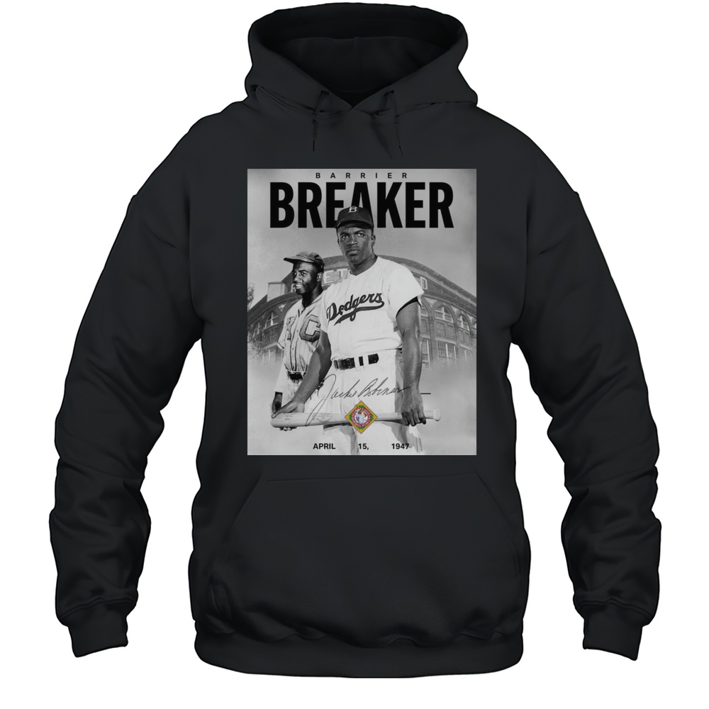 MLB Los Angeles Dodgers Barrier Breaker April 15 1947 Signature Poster T-shirt Unisex Hoodie