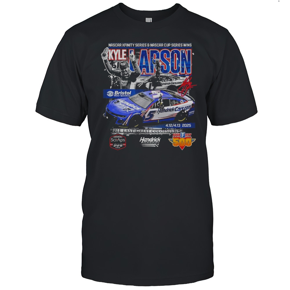 Nascar Xfinity Series  Nascar Cup Series Wins Kyle Larson Checkered Flag Sports 2025 Food City 500 Race Winner Shirt