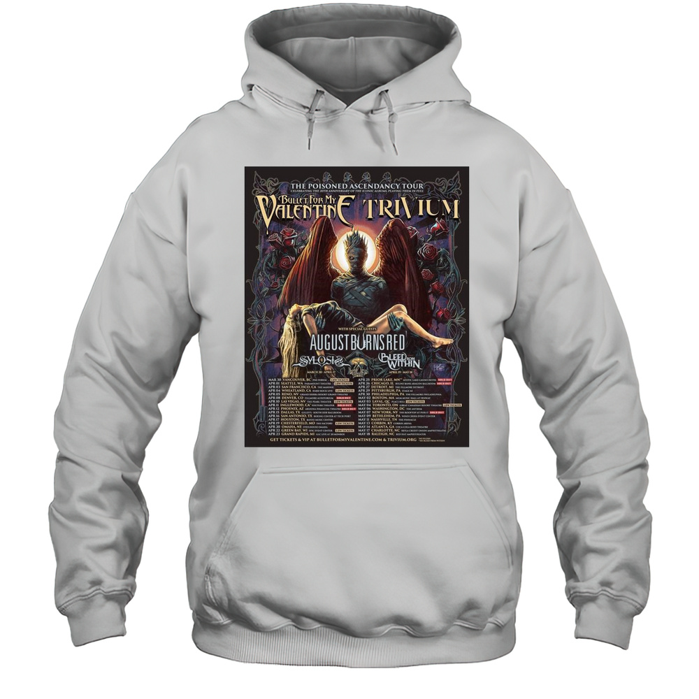 The Poisoned Ascendancy Tour Trivium Bullet For My Valentine With Special Guests August Burns Red Tour 2025 T-shirt Unisex Hoodie