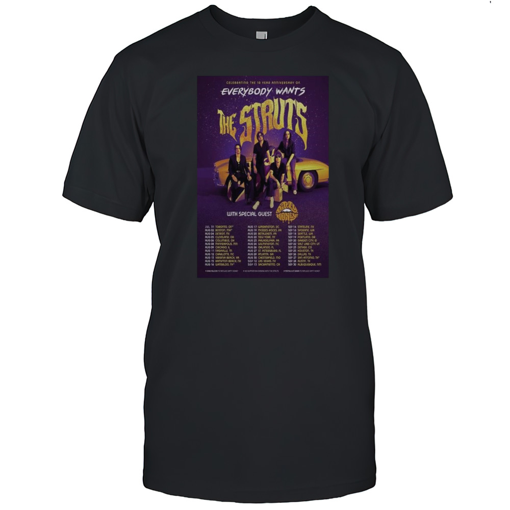 The Struts Celebrate The 10 Year Anniversary Of Everybody Wants Tour 2025 Shirt