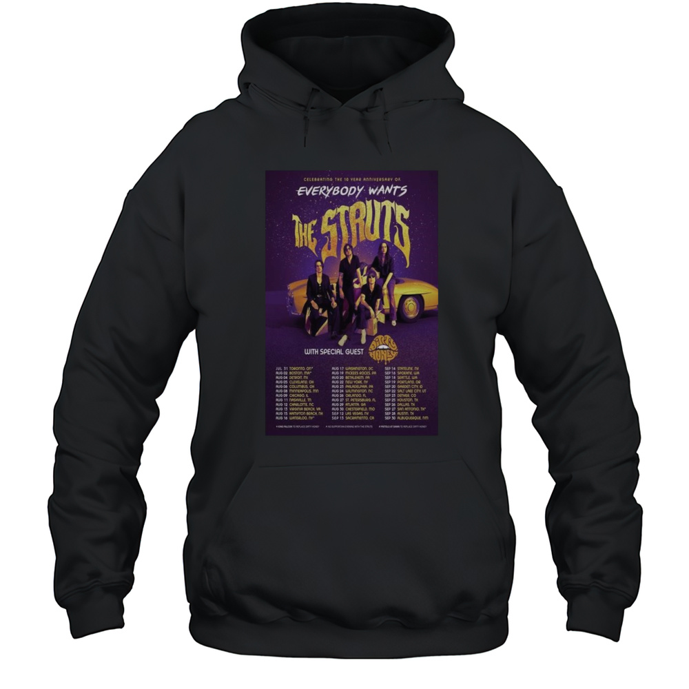 The Struts Celebrate The 10 Year Anniversary Of Everybody Wants Tour 2025 Shirt Unisex Hoodie