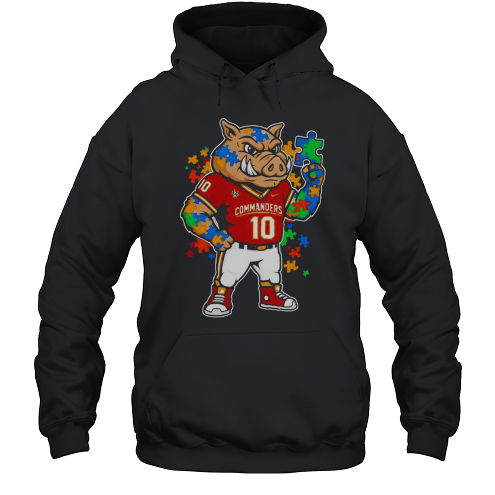 Autism Awareness Washington Commanders Mascot 2025 Shirt Unisex Hoodie