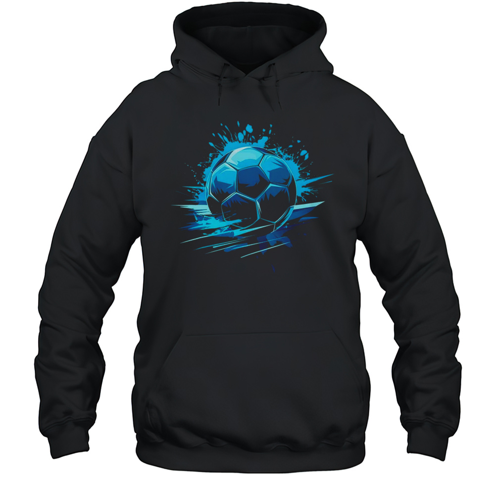 Blue Soccer Player Sport For Boys Mens Ball Soccer Girls Kids Shirt Unisex Hoodie