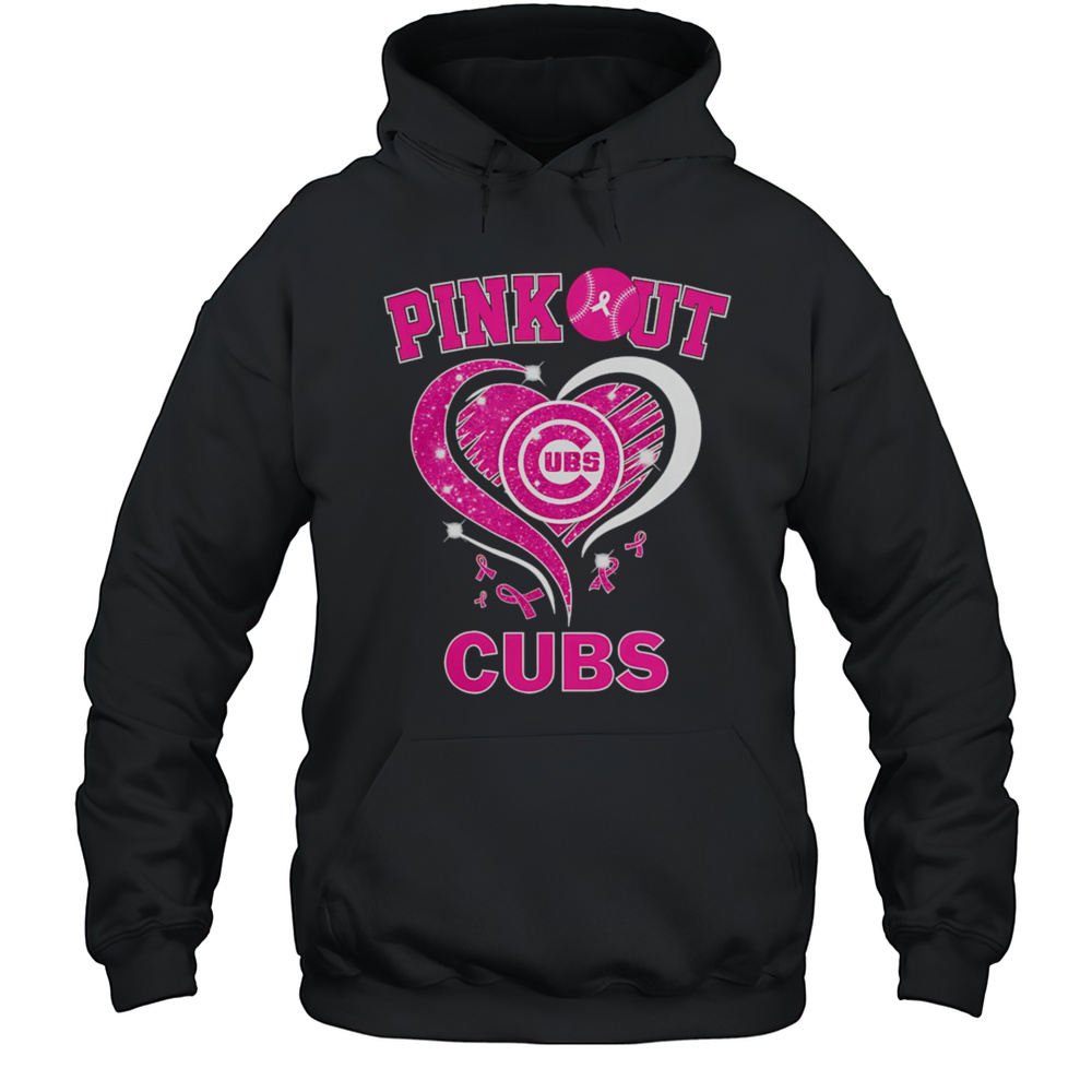 Chicago Cubs Pink Out Mlb Pink Ribbon Shirt Unisex Hoodie