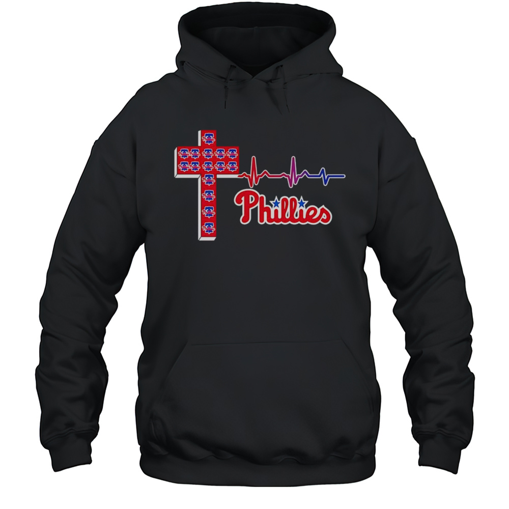 Cross Heartbeat Philadelphia Phillies Shirt Unisex Hoodie