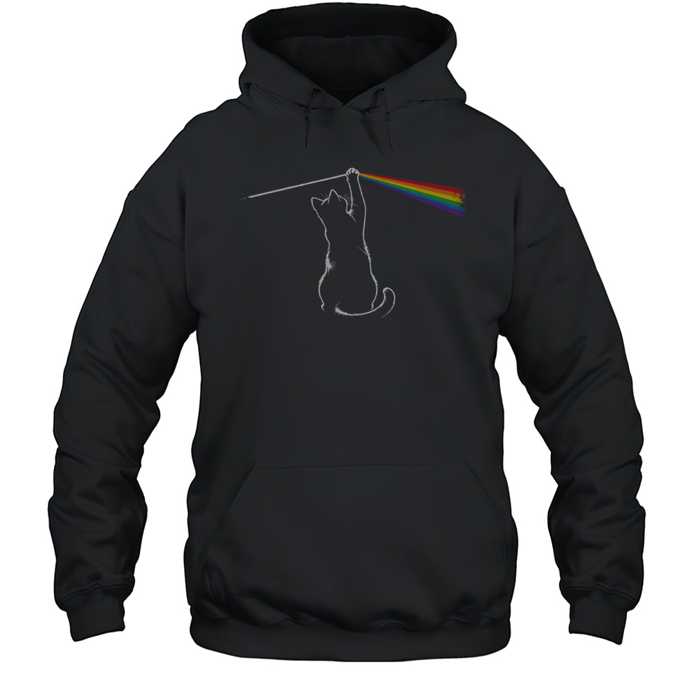 Funny Playing With Light Cat T-Shirt Unisex Hoodie