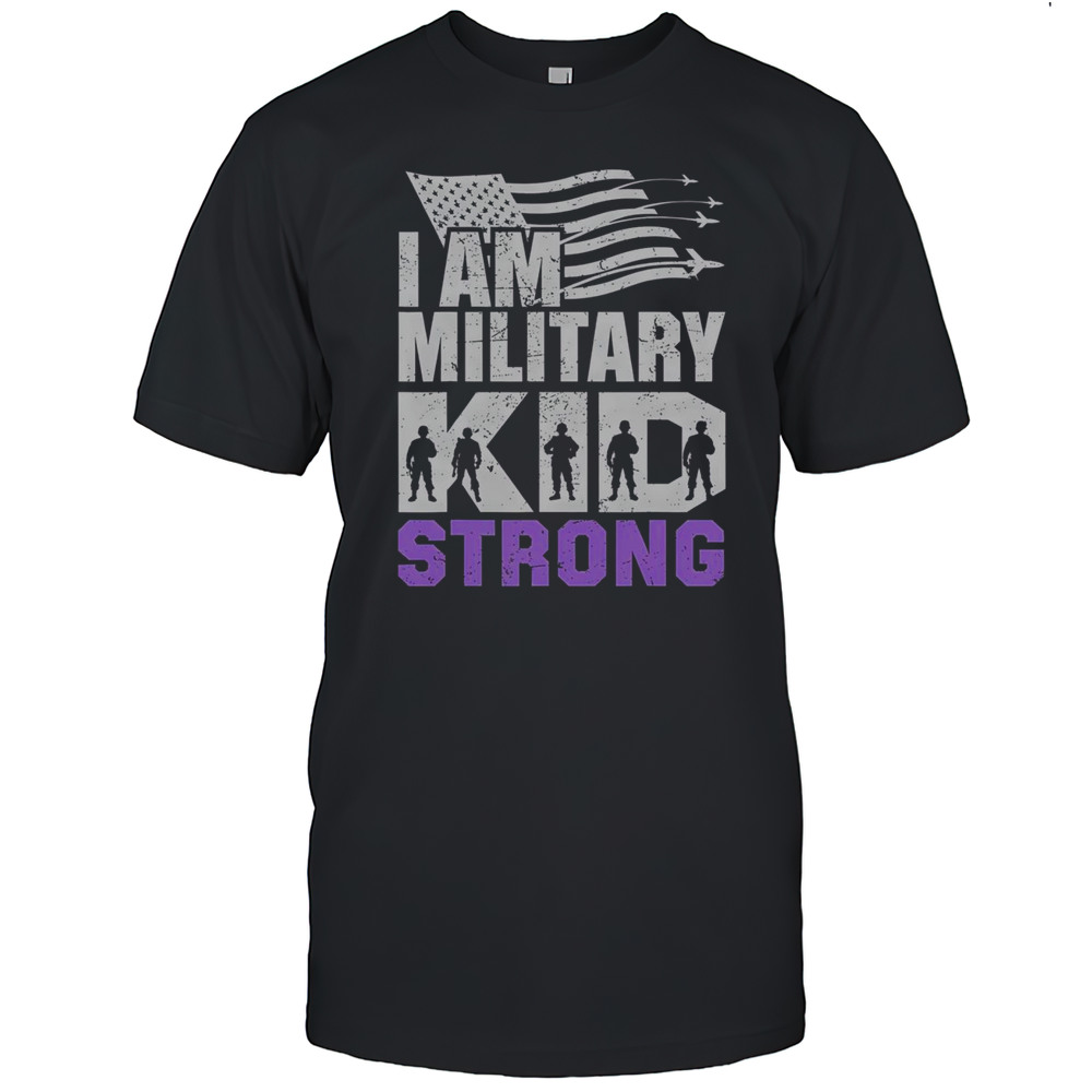 Good I Am Military Strong Purple Up Military Child Month T-Shirt