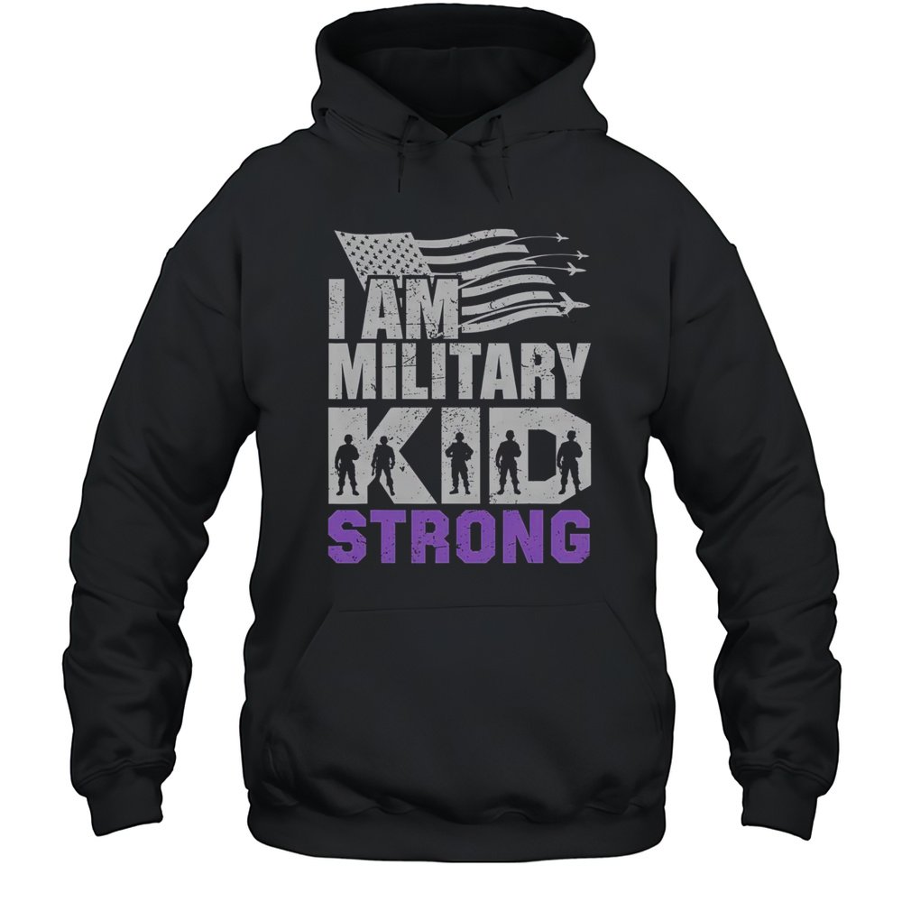 Good I Am Military Strong Purple Up Military Child Month T-Shirt Unisex Hoodie