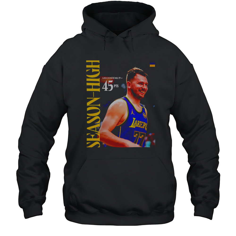 Good Los Angeles Lakers Luka Doncic 45 Season High NBA 2025 T-Shirt Unisex Hoodie