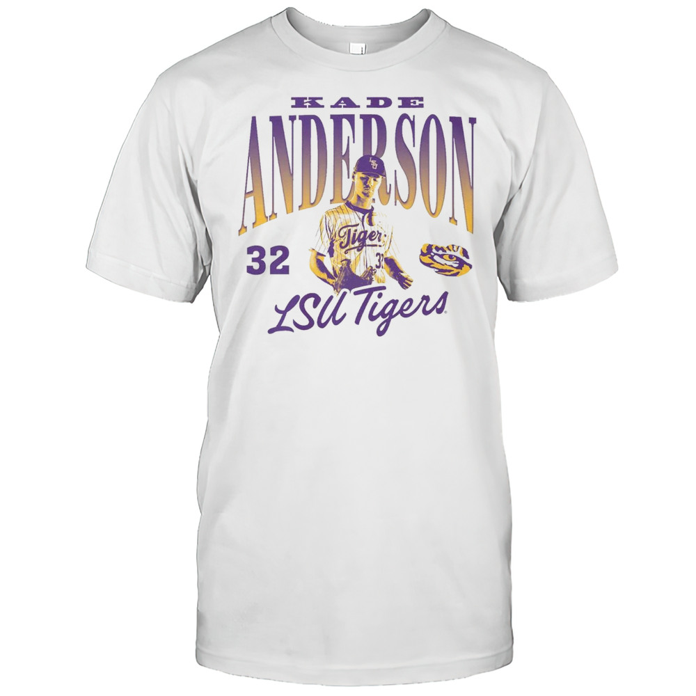 Kade Anderson Illustrated 32 LSU Tigers Baseball SEC NCAA 2025 Graphic T-shirt