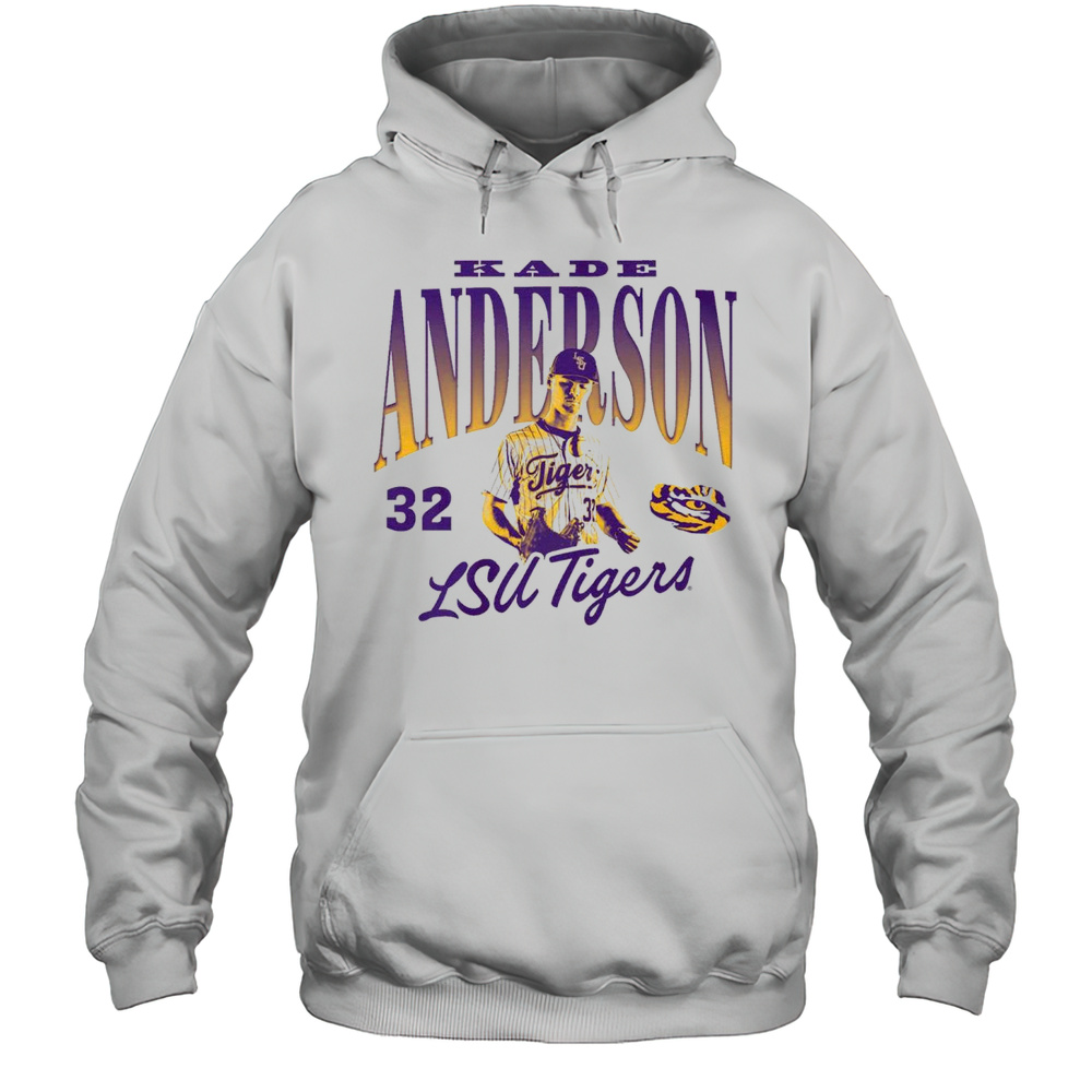 Kade Anderson Illustrated 32 LSU Tigers Baseball SEC NCAA 2025 Graphic T-shirt Unisex Hoodie