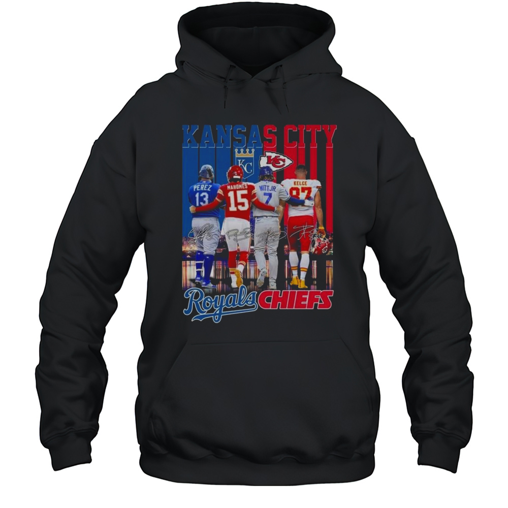 Kansas City Royals X Kansas City Chiefs Players Signatures 2025 Shirt Unisex Hoodie