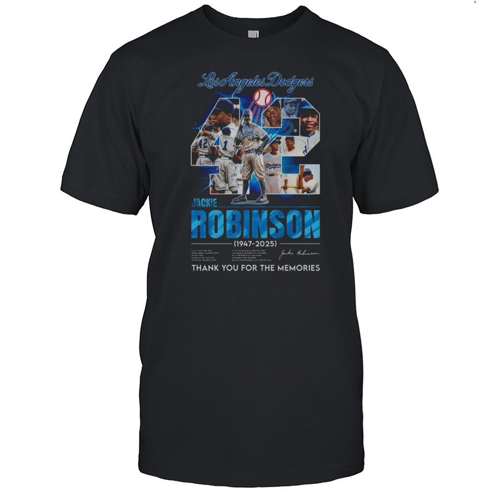Los Angeles Dodgers Jackie Robinson 1947-2025 Thank You For The Memories Signature Shirt
