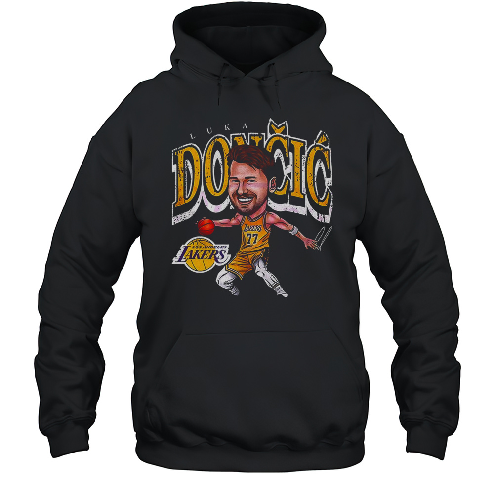 Los Angeles Lakers Luka Doncic NBA Basketball Player Cartoon Signature Shirt Unisex Hoodie