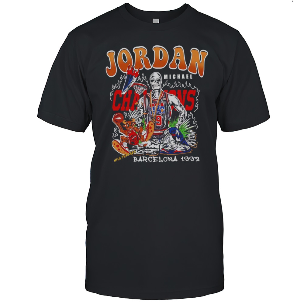 Michael Jordan Champions Barcelona Skeleton Shirt