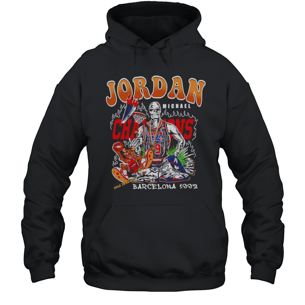 Michael Jordan Champions Barcelona Skeleton Shirt Unisex Hoodie