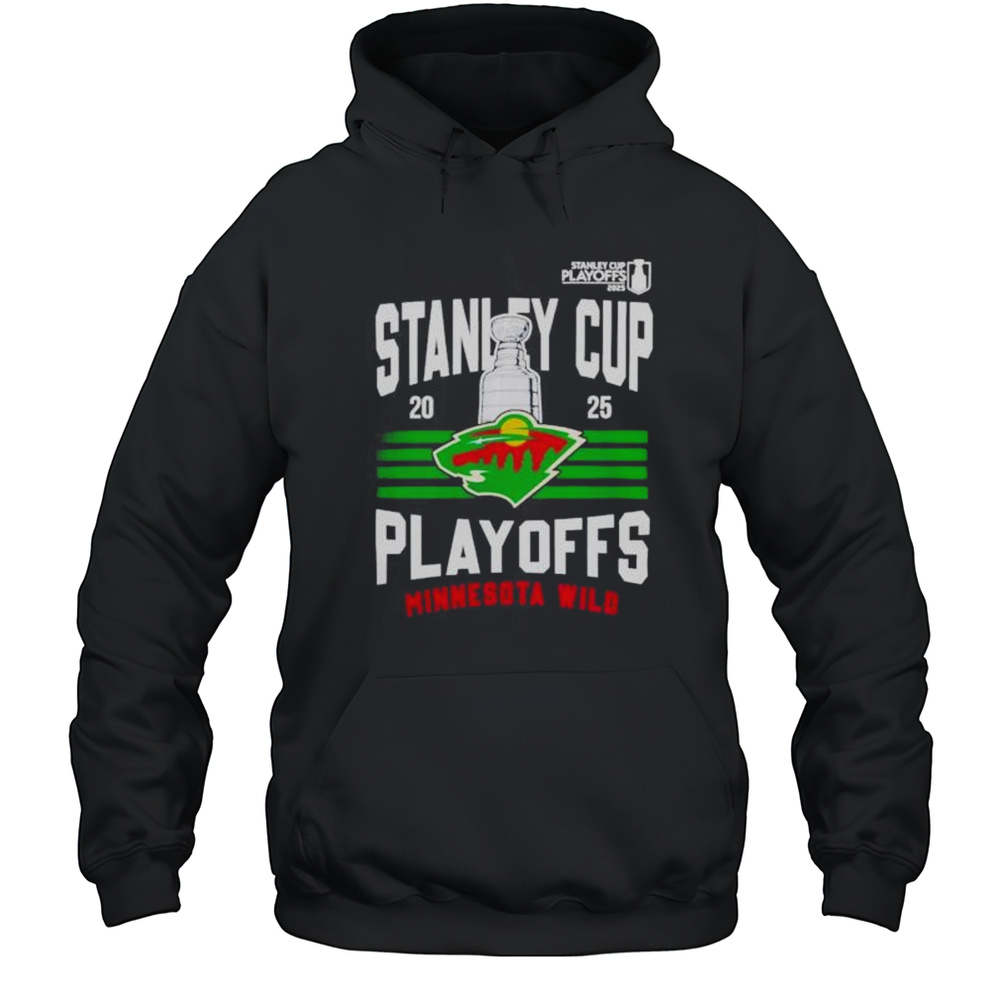 Minnesota Wild 2025 Stanley Cup Playoffs Logo Stripes Shirt Unisex Hoodie