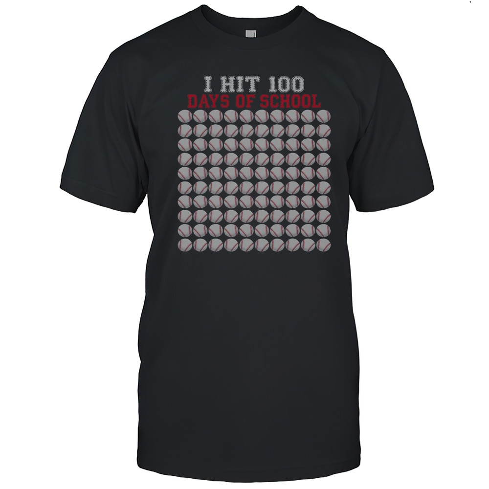 Nice I Hit 100 Days Of School Baseball Bat 100th Day Of School T-Shirt