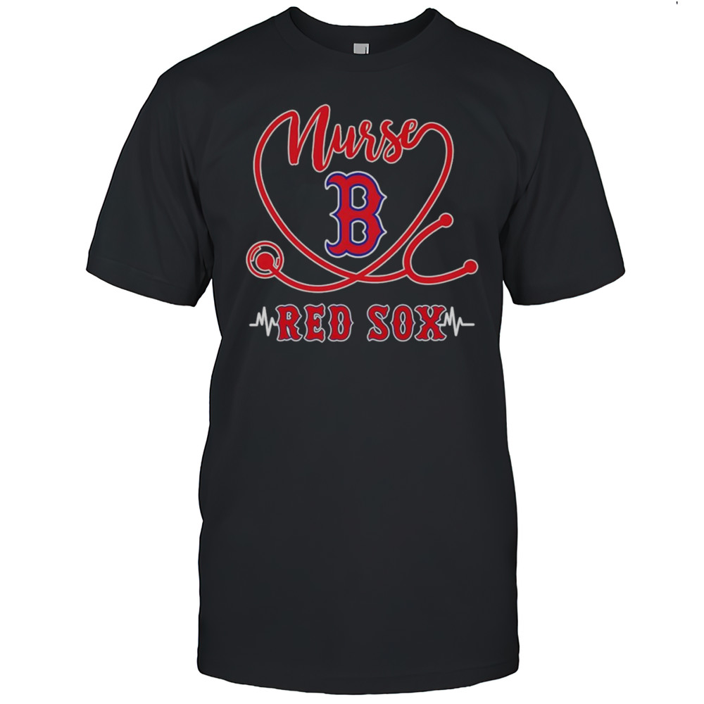 Nurse Red Sox Stethoscope Heartbeat Shirt