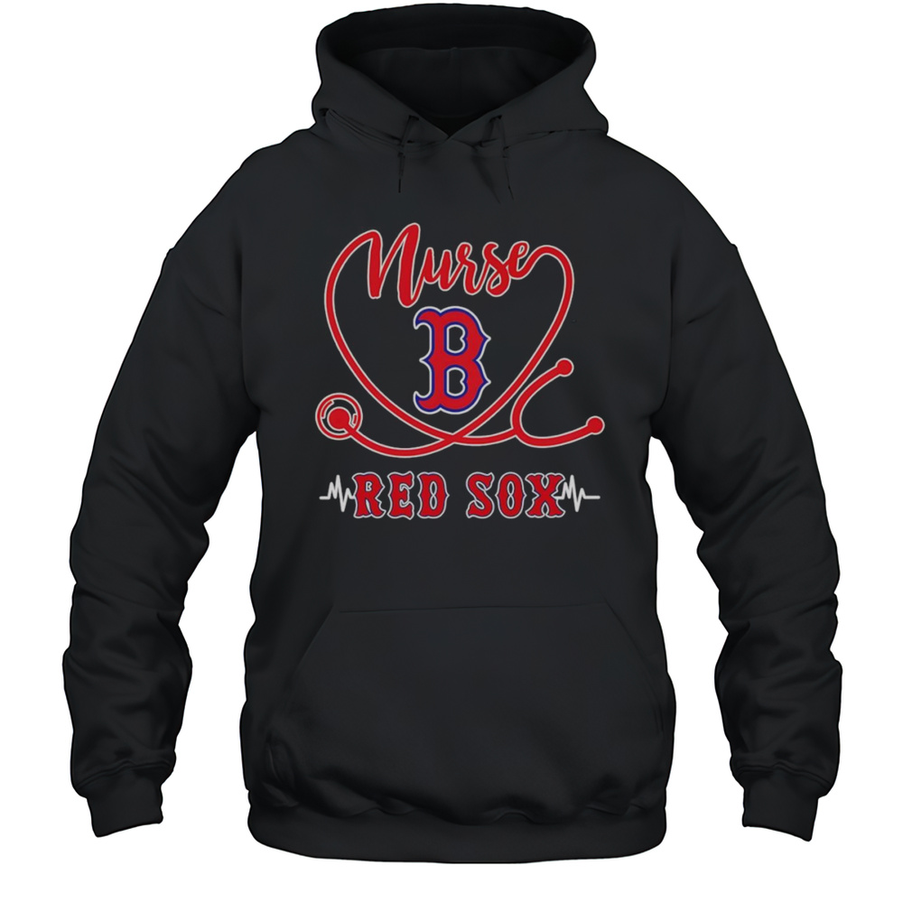 Nurse Red Sox Stethoscope Heartbeat Shirt Unisex Hoodie