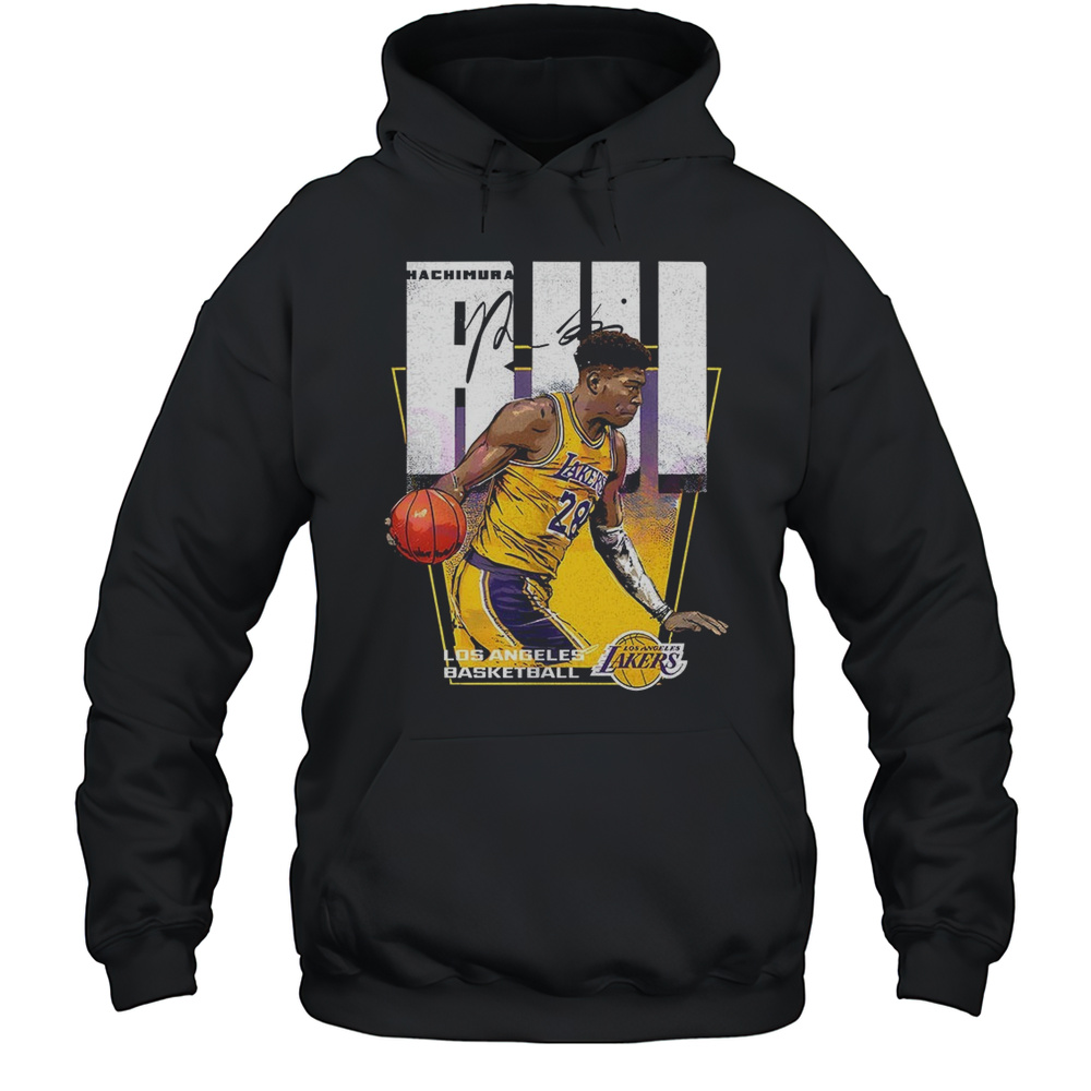 Rui Hachimura 28 Los Angeles Lakers NBA Basketball Player Cartoon Signature Shirt Unisex Hoodie