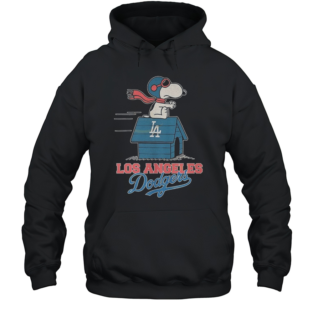 Snoopy Peanuts Wear Scarf Los Angeles Dodgers Shirt Unisex Hoodie