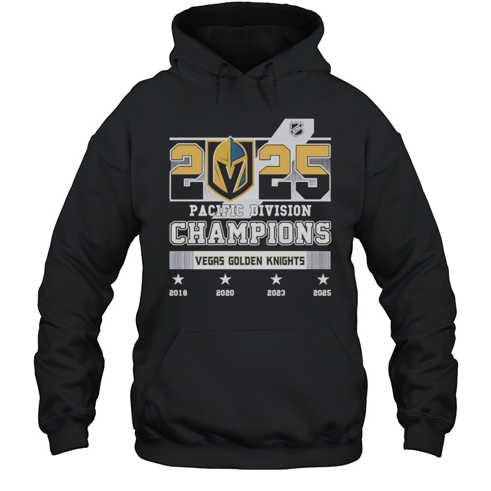 Vegas Golden Knights Pacific Division Champions 2025 4 Time Shirt Unisex Hoodie