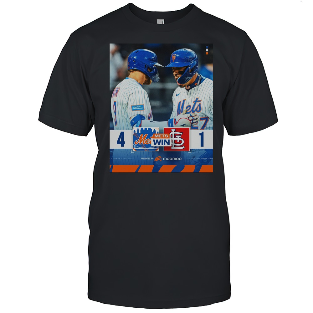 Brandon Nimmo Mark Vientos New York Mets Win St Louis Cardinals Final Score 4  1 Poster T-shirt