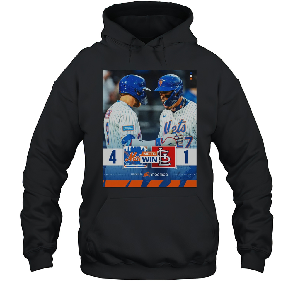 Brandon Nimmo Mark Vientos New York Mets Win St Louis Cardinals Final Score 4  1 Poster T-shirt Unisex Hoodie