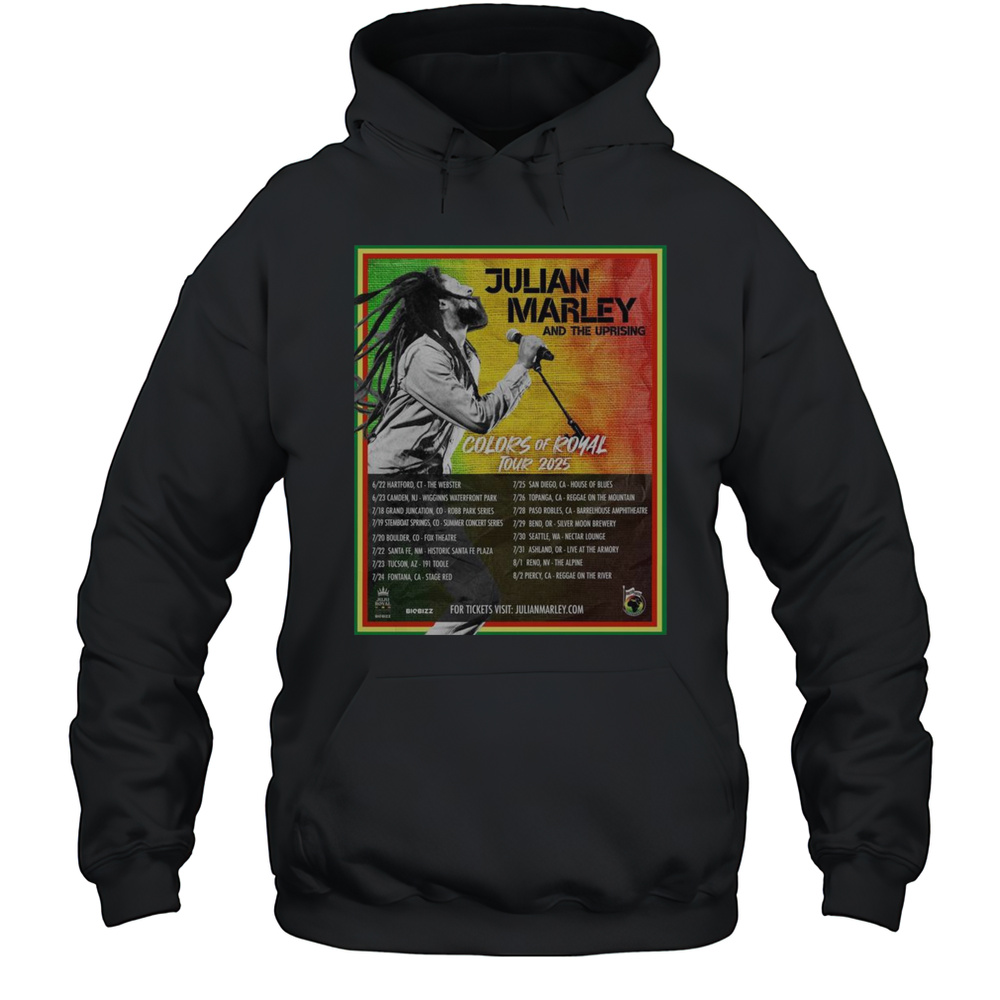 Official Julian Marley And The Uprising Colors Of Royal Tour 2025 Poster T-Shirt Unisex Hoodie