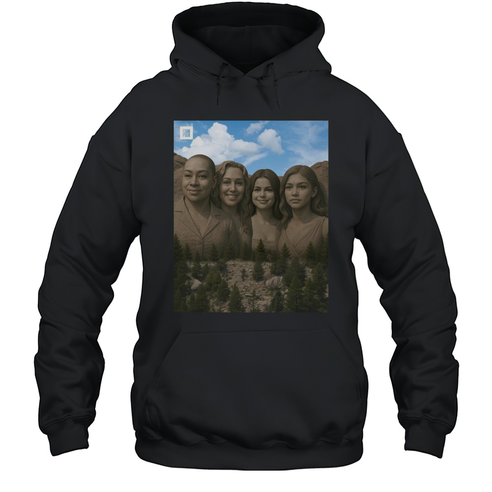 Poster Raven-Symone. Miley Cyrus. Selena Gomez. Zendaya Disney Channel Mount Rushmore 2025 T-shirt Unisex Hoodie
