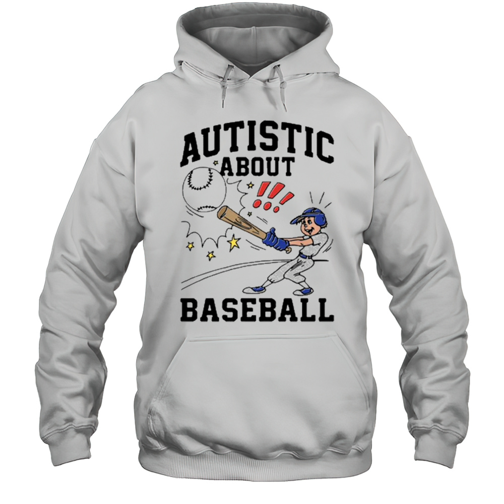 Autistic About Baseball Los Angeles Dodgers Cartoon Painting T-shirt Unisex Hoodie