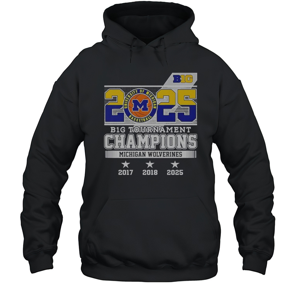 B1G Tournament Champions Michigan Wolverines 2025 T-Shirt Unisex Hoodie