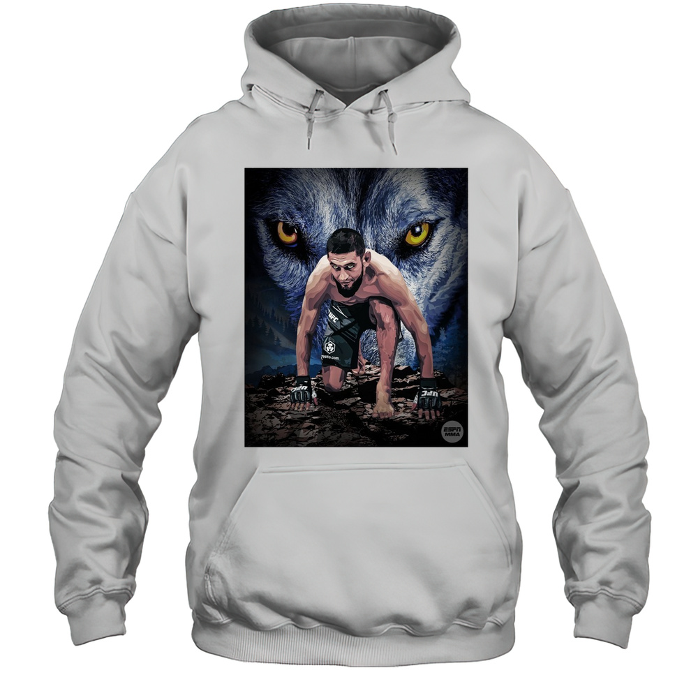 ESPN MMA Khamzat Chimaev The Wolfs First UFC Title Fight Coming Soon Art Poster T-shirt Unisex Hoodie