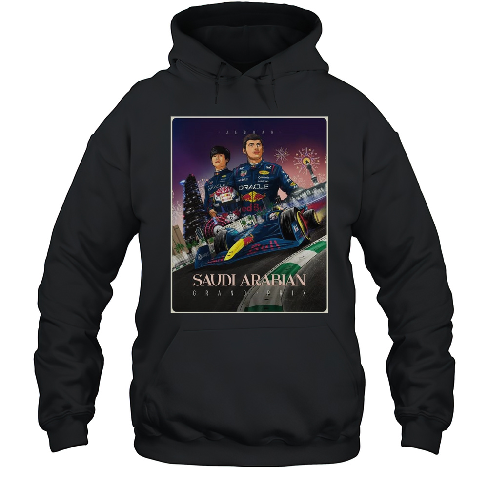 Max Verstappen And Yuki Tsunoda Jeddah F1 Saudi Arabian Grand Prix Red Bull Racing 2025 T-shirt Unisex Hoodie
