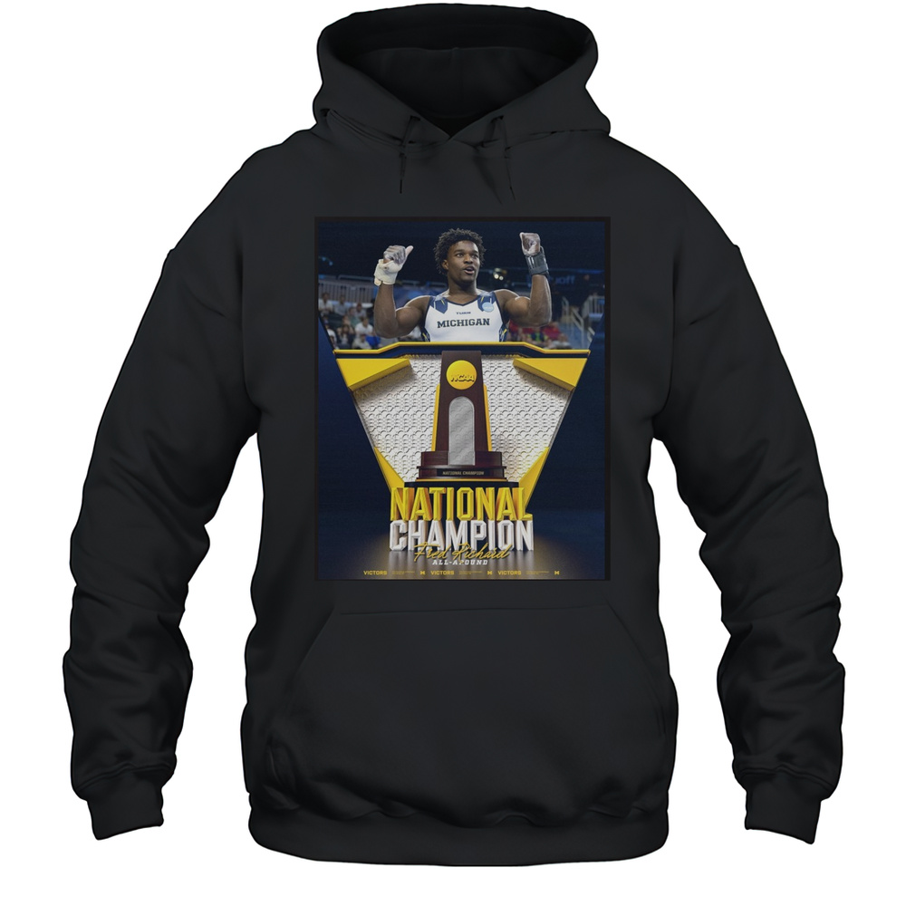 Michigan Wolverines Fred Richard NCAA National Champion All-Around Title 2025 Poster T-shirt Unisex Hoodie
