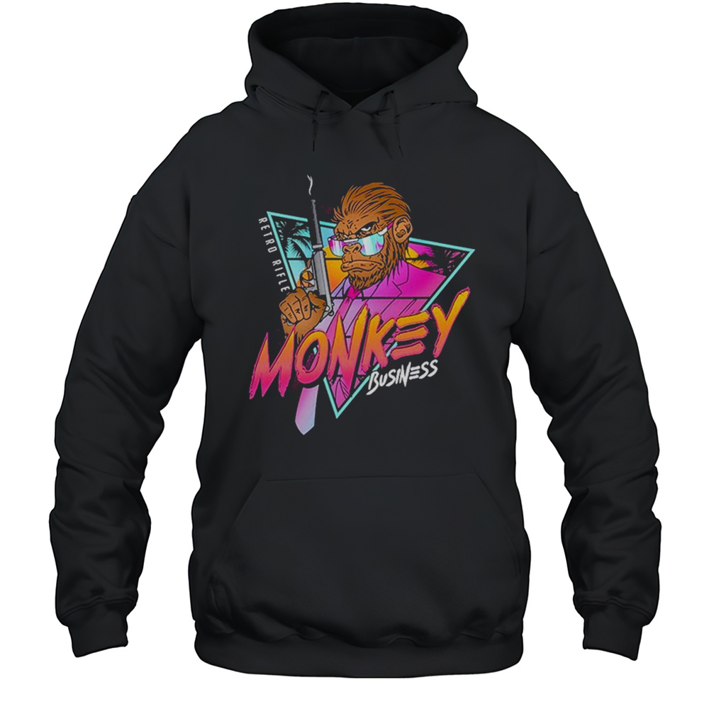 Monkey Business Retro Rifle T-shirt Unisex Hoodie