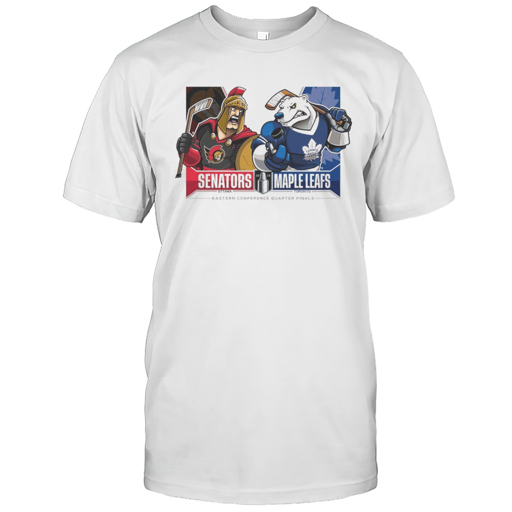 Ottawa Senators Vs Toronto Maple Leafs 2025 Stanley Cup Playoffs Western Conference Quarter Finals Mascot T-shirt