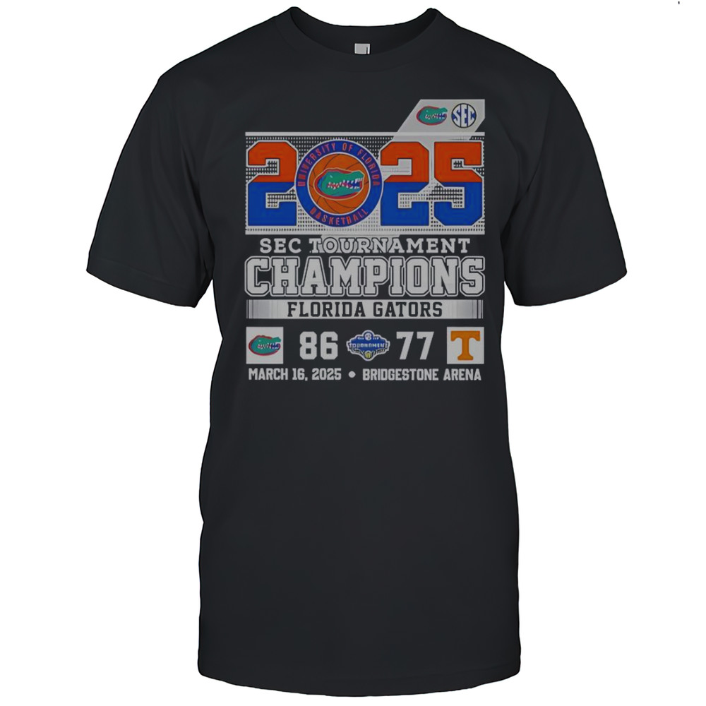 SEC Tournament Champions Florida Gators Beat Tennessee Volunteers 2025 T-Shirt