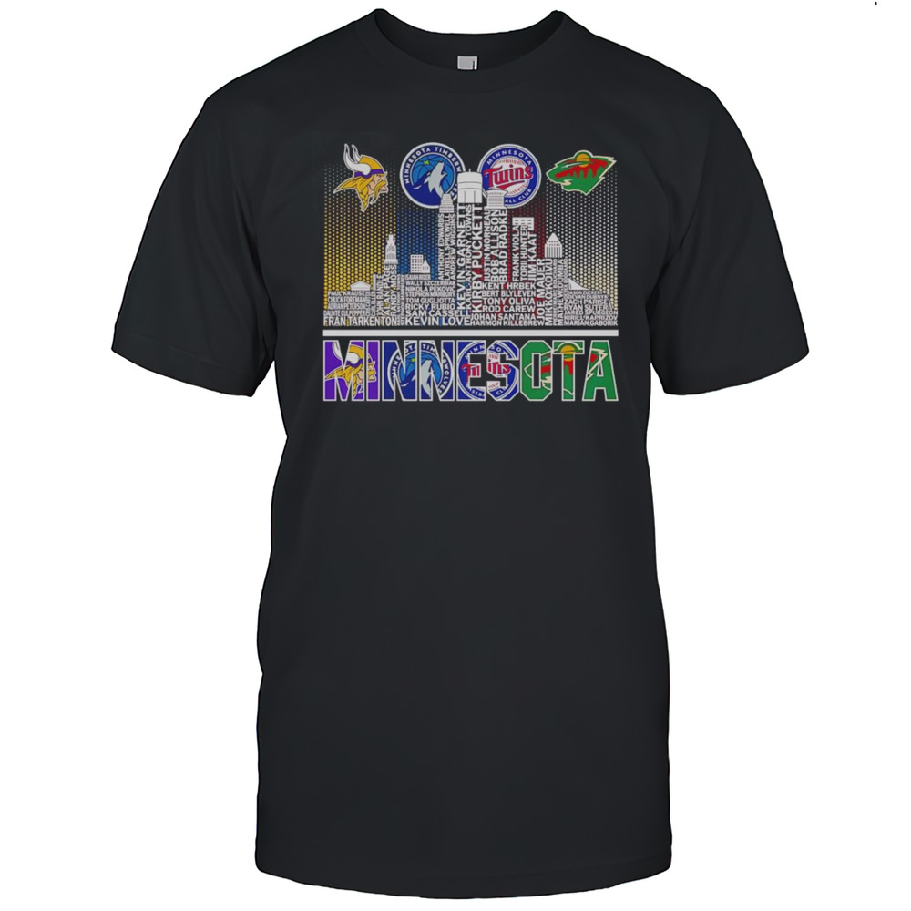 Skyline Minnesota Sports Team Players Name Shirt